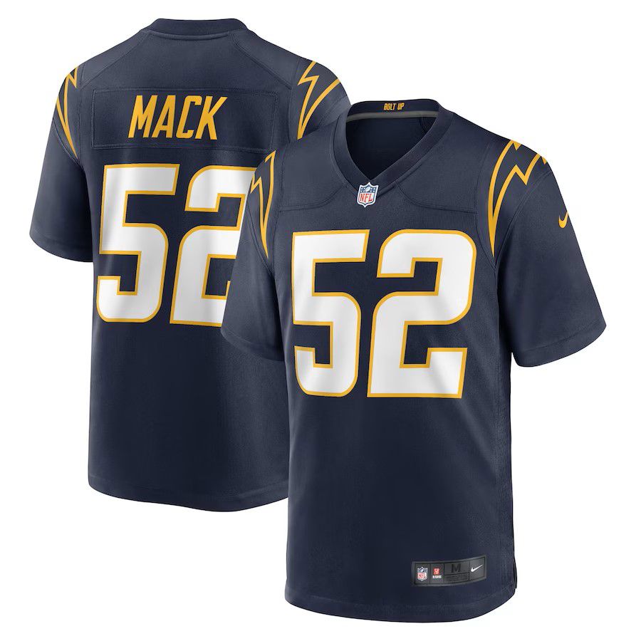 Men Los Angeles Chargers 52 Khalil Mack 2025 Nike Navy Alternate Game NFL Jersey